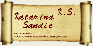 Katarina Sandić vizit kartica